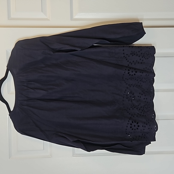 Lane Bryant Eyelet Trimmed Peasant Top - Picture 7 of 8